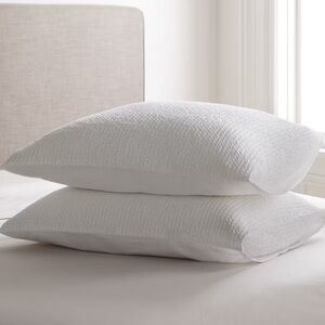 NWT QUINCE Organic Luxe Honeycomb Sham Set King White 7424